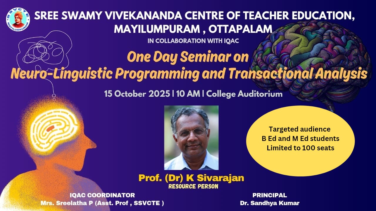 ONE DAY SEMINAR ON NLP AND TA